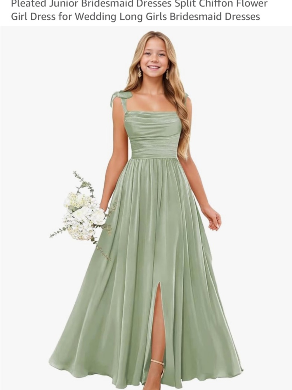 Brand new sage green junior bridesmaid dress kids size 12